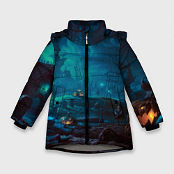 Куртка зимняя для девочки Волшебная ночь, цвет: 3D-светло-серый