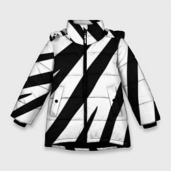 Куртка зимняя для девочки Камуфляж зебры, цвет: 3D-черный