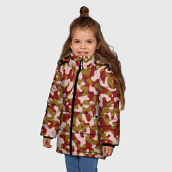 Куртка зимняя для девочки Камуфляж German Desert, цвет: 3D-светло-серый — фото 2