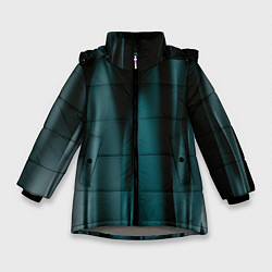 Куртка зимняя для девочки Абстрактные волны в темноте, цвет: 3D-светло-серый