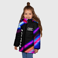 Куртка зимняя для девочки Audi speed lights, цвет: 3D-черный — фото 2