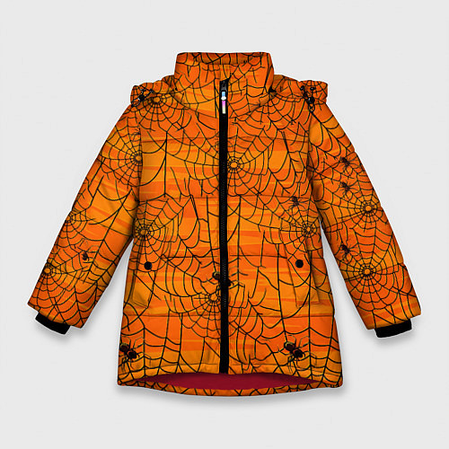 Зимняя куртка для девочки Паучье логово / 3D-Красный – фото 1