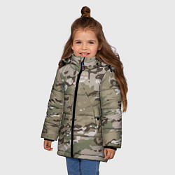 Куртка зимняя для девочки Камуфляж Multicam, цвет: 3D-черный — фото 2