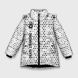 Куртка зимняя для девочки Death Stranding glitch на светлом фоне: по-вертика, цвет: 3D-черный