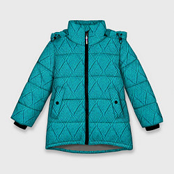 Куртка зимняя для девочки Вязание ромбиком, цвет: 3D-светло-серый