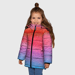 Куртка зимняя для девочки Красно-синий градиент акварель, цвет: 3D-красный — фото 2