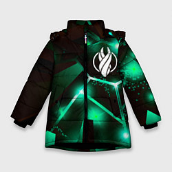Куртка зимняя для девочки Dead Space разлом плит, цвет: 3D-черный