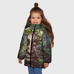 Куртка зимняя для девочки Мудрое Таинственное Дерево, цвет: 3D-черный — фото 2