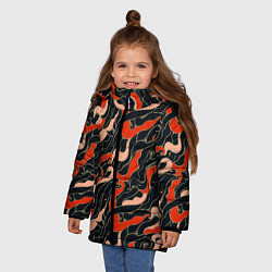 Куртка зимняя для девочки Japanese pattern, цвет: 3D-красный — фото 2