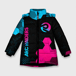 Куртка зимняя для девочки ARC Raiders - neon gradient: надпись, символ, цвет: 3D-черный