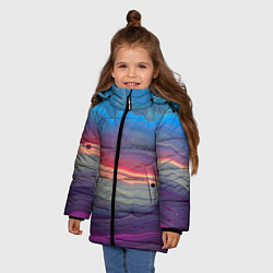 Куртка зимняя для девочки Цветной переливающийся абстрактный песок, цвет: 3D-красный — фото 2
