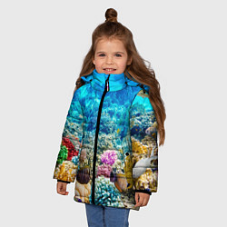 Куртка зимняя для девочки Дно морское, цвет: 3D-черный — фото 2