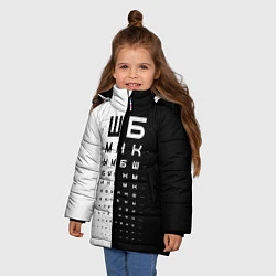 Куртка зимняя для девочки ШБ черно-белый вариант, цвет: 3D-черный — фото 2