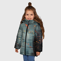 Куртка зимняя для девочки Абстрактное множество костюмов в тумане и краски, цвет: 3D-светло-серый — фото 2