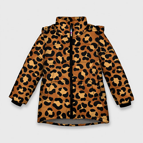 Зимняя куртка для девочки Леопардовый цвет / 3D-Светло-серый – фото 1