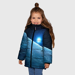 Куртка зимняя для девочки Яркая звезда над горизонтом - космос, цвет: 3D-светло-серый — фото 2