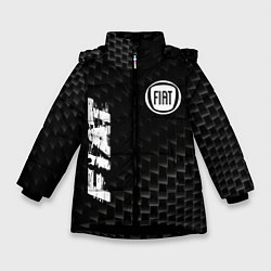 Куртка зимняя для девочки Fiat карбоновый фон, цвет: 3D-черный