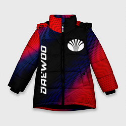 Зимняя куртка для девочки Daewoo красный карбон