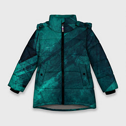 Куртка зимняя для девочки Бирюзовый гранж, цвет: 3D-светло-серый