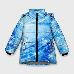 Куртка зимняя для девочки Новогодний иней, цвет: 3D-светло-серый