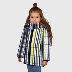 Куртка зимняя для девочки Абстрактные разноцветные линии, цвет: 3D-красный — фото 2