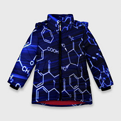 Куртка зимняя для девочки Графическая химия, цвет: 3D-красный