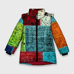 Куртка зимняя для девочки Patchwork - art, цвет: 3D-красный