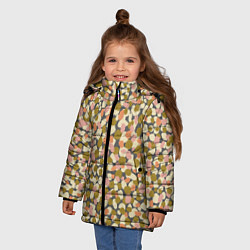 Куртка зимняя для девочки Оливье салат, абстрактный паттерн, цвет: 3D-светло-серый — фото 2