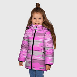 Куртка зимняя для девочки Милитари детский девчачий розовый, цвет: 3D-светло-серый — фото 2