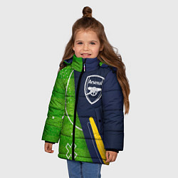 Куртка зимняя для девочки Arsenal football field, цвет: 3D-черный — фото 2