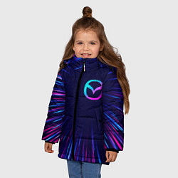 Куртка зимняя для девочки Mazda neon speed lines, цвет: 3D-черный — фото 2