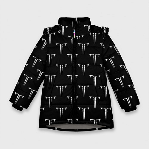 Зимняя куртка для девочки Лост арк паттерн / 3D-Светло-серый – фото 1