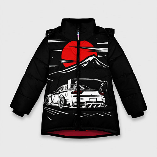Зимняя куртка для девочки Мазда RX - 7 JDM Style / 3D-Красный – фото 1