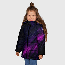 Куртка зимняя для девочки Абстрактные блёстки и звёзды, цвет: 3D-красный — фото 2