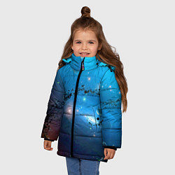 Куртка зимняя для девочки Бесконечное космическое пространство - Nasa, цвет: 3D-красный — фото 2