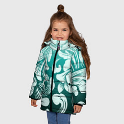 Куртка зимняя для девочки Гравюра весны, цвет: 3D-черный — фото 2
