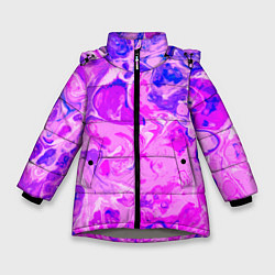 Куртка зимняя для девочки Абстракция тай-дай, цвет: 3D-светло-серый