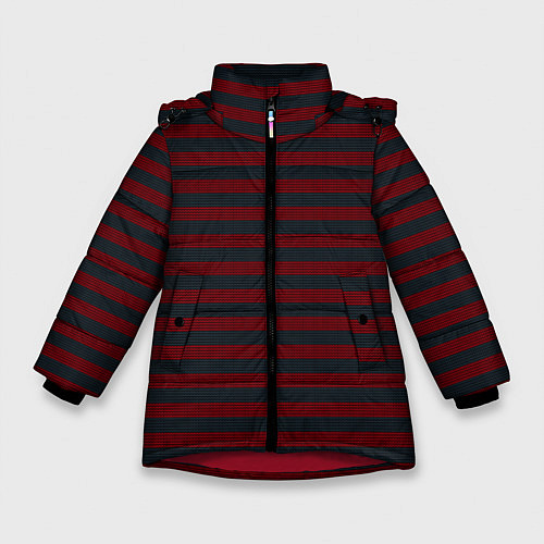 Зимняя куртка для девочки Рождественский свитер эльфа / 3D-Красный – фото 1