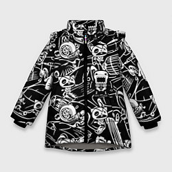 Куртка зимняя для девочки JDM Pattern, цвет: 3D-светло-серый