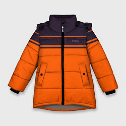 Куртка зимняя для девочки FIRM темно-оранжевый, цвет: 3D-светло-серый