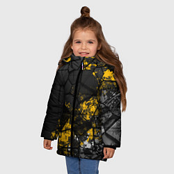 Куртка зимняя для девочки Имперская геометрия, цвет: 3D-черный — фото 2