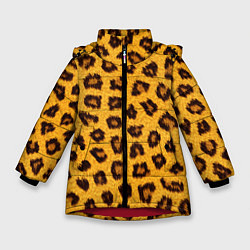 Куртка зимняя для девочки Текстура леопарда, цвет: 3D-красный