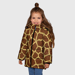 Куртка зимняя для девочки Текстура жирафа, цвет: 3D-красный — фото 2