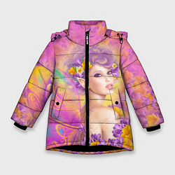 Зимняя куртка для девочки Розовая фея бабочка
