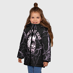 Куртка зимняя для девочки Punks not dead череп и молнии, цвет: 3D-черный — фото 2