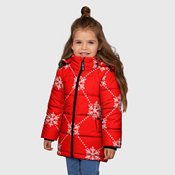 Куртка зимняя для девочки Праздничный узор, цвет: 3D-светло-серый — фото 2