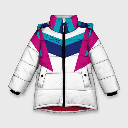 Зимняя куртка для девочки FIRM белый спортик / 3D-Красный – фото 1