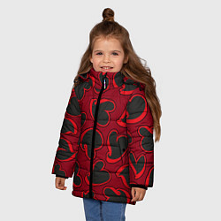 Куртка зимняя для девочки Black hearts, цвет: 3D-черный — фото 2