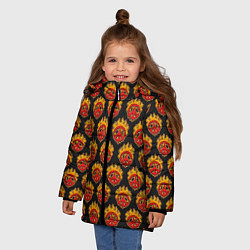 Куртка зимняя для девочки Огненный знак мира, цвет: 3D-светло-серый — фото 2