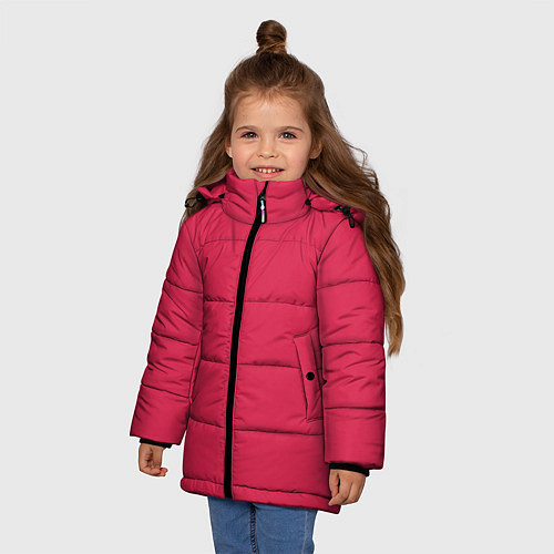 Зимняя куртка для девочки Viva magenta pantone textile cotton / 3D-Черный – фото 3